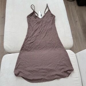 joah brown slip dress in brown/taupe